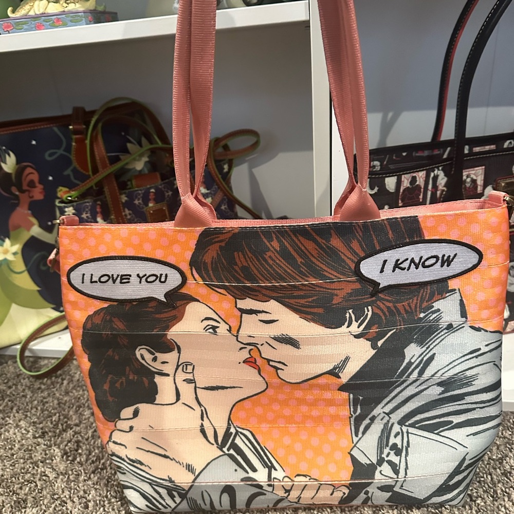 Romantic Comic Art Tote Bag - Pink and Orange